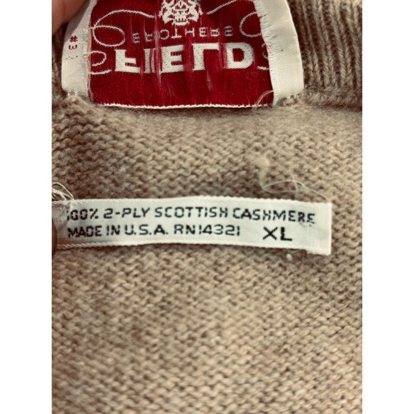Cashmere V-Neck Sweater Field Brothers 100% Scottish  XL - Picture 4 of 8
